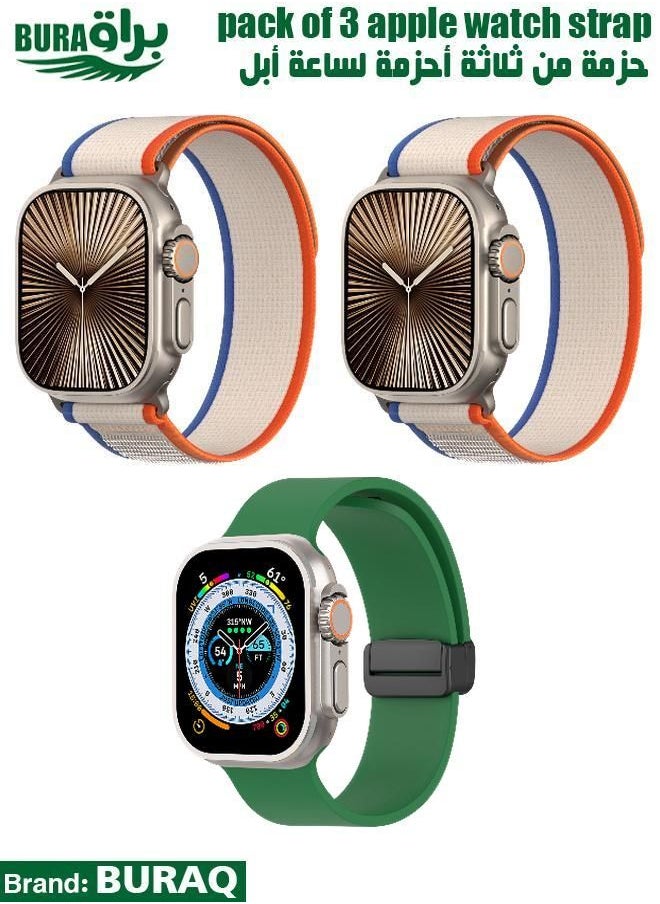 BURAQ - Apple Watch Band Strap For Apple Watch Ultra 2/Ultra 49mm, Series 10 46mm, 9/8/7 45mm, SE2/SE/6/5/4 44mm, 3/2/1 42mm - Image 1