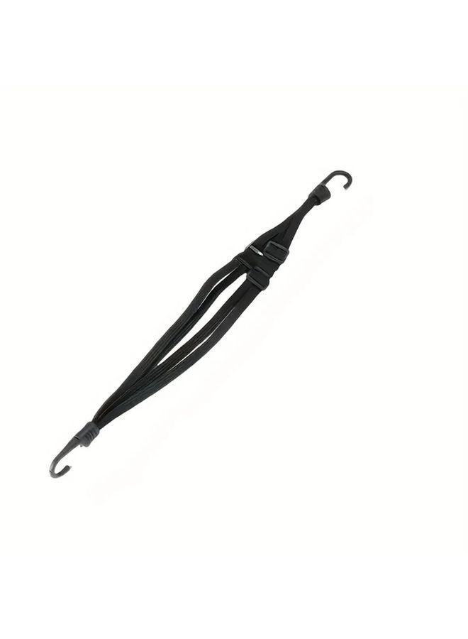 Black Motorcycle Elastic Strap 4 in 1 Hook 1 5x Stretch Helmet Luggage Fixing Rope - Image 1