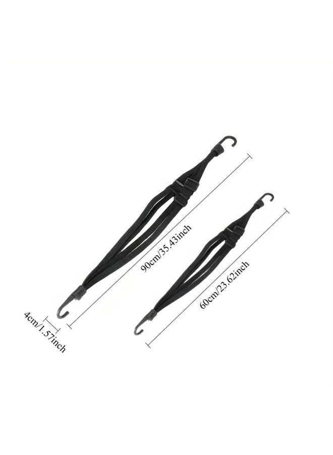 Black Motorcycle Elastic Strap 4 in 1 Hook 1 5x Stretch Helmet Luggage Fixing Rope - Image 3