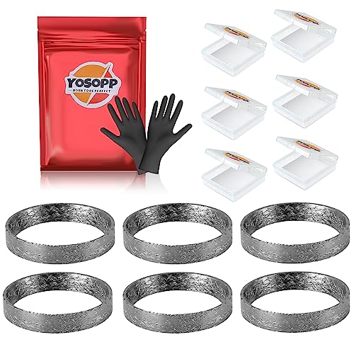YOSOPP Cone Exhaust Gasket for Harley, Made of Graphite & Steel Mesh - Fits 1984-later Most Harley Davidson Bikes: Touring, Sportster, Dyna, Softail, 6pcs - Image 1
