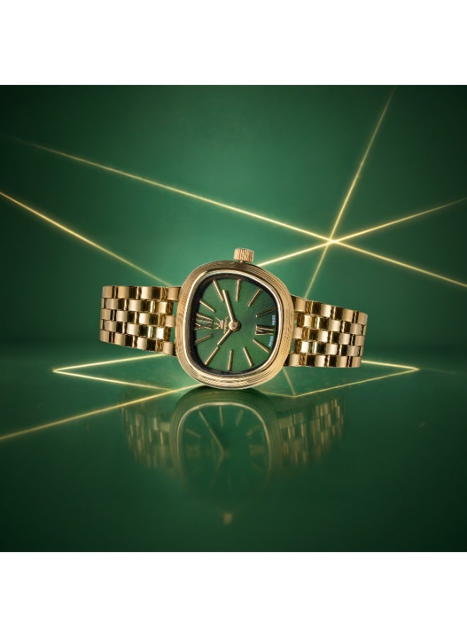 IMPERIAL Women's Watch - IP Gold with Green Dial, 23x20mm Rectangular Case, Y120 Quartz (IMP.GZ8691L8870) - Image 5