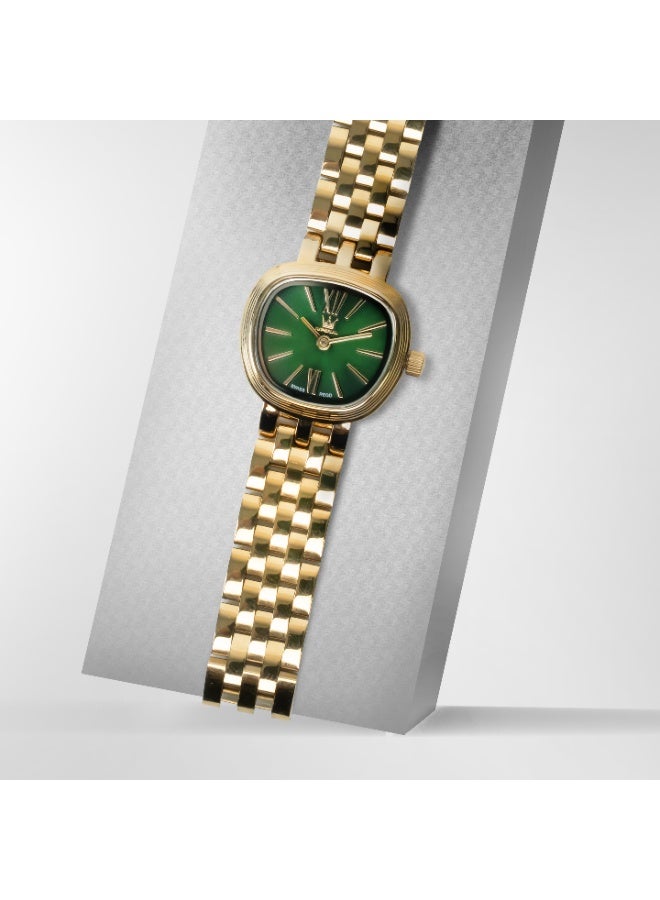 IMPERIAL Women's Watch - IP Gold with Green Dial, 23x20mm Rectangular Case, Y120 Quartz (IMP.GZ8691L8870) - Image 2