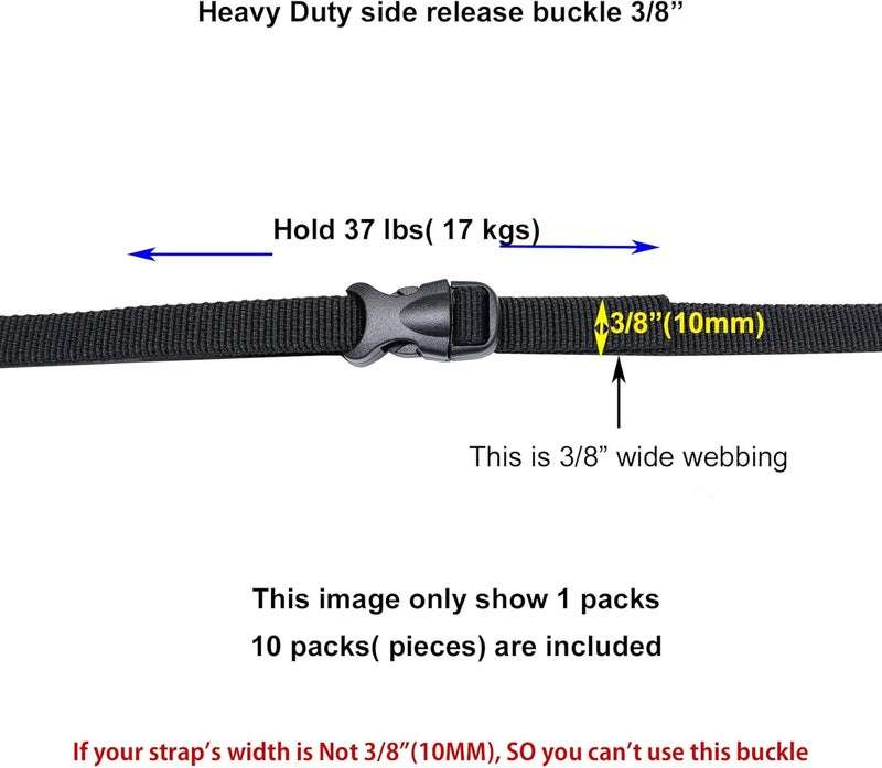 Baitoo Quick Side Release Buckle, Heavy Duty Plastic Snap Buckle Clip Clasp Fasteners for Backpack Strap - Image 5
