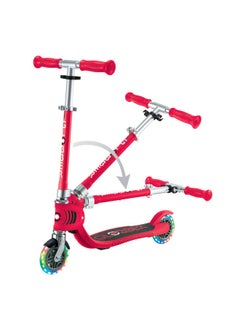 GLOBBER Globber Flow Foldable Junior Lights 2-wheel Scooter in Red  - Image 4