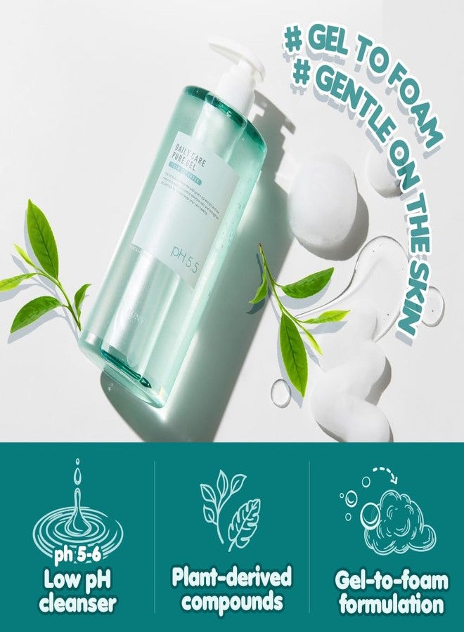 EUNYUL Daily Care Pure Gel Foam Cleanser 17.3 fl. Oz. pH 5.5 Gel with Pump type Large Size Face Wash - Image 3