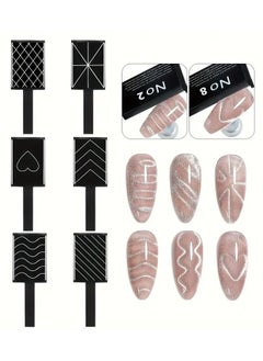 Rozino 12pcs Cat Eye Nail Art Magnet Set with Floral & Lightning Patterns - Includes Dotting Tools, Gradient Brush, and Stencils for Stunning Manicures, Nail Art Supplies  - Image 3