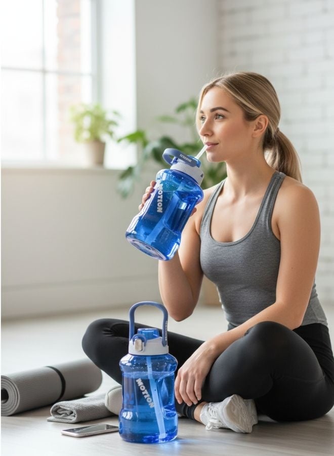 زجاجة شيكر لزجاجة ماء رياضية خالية من البيسفينول A إبريق كبير للشرب للتدريب في الهواء الطلق وكمال الأجسام والتخييم وأكثر - Image 3