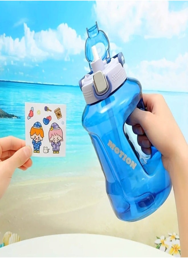 ZEESQUARE - Shaker Bottle for Gym Water Bottle BPA-Free Drinking Big Jug for Outdoor Training Bodybuilding Gym Camping and More - Image 1