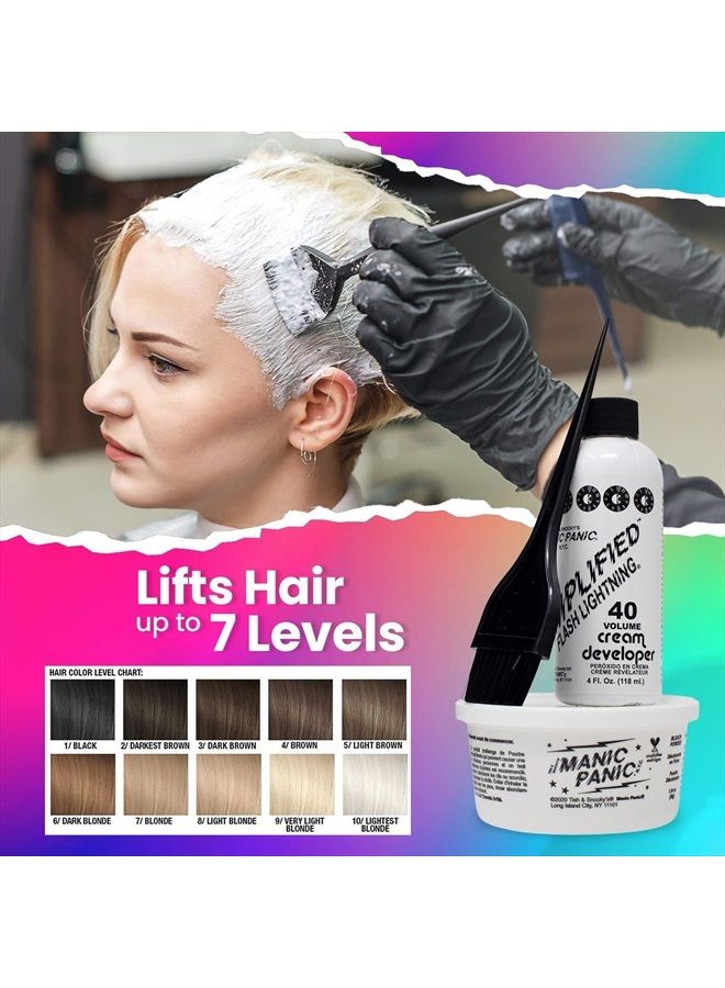 Manic Panic مجموعة تبييض الشعر Flash Lightning - مطور كثافة 40 + بودرة تبييض الشعر لتفتيح الشعر الداكن + رفع حتى سبعة مستويات - نباتي وخالٍ من القسوة - Image 5