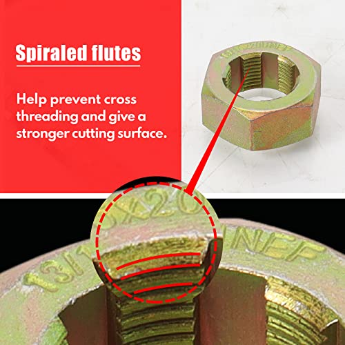 BILITOOLS 10-Piece Axle Spindle Thread Chaser Set, Thread Rethreading Restorer Tool Metric M20 M22 M24 & UNF 13/16”3/4” - Image 5