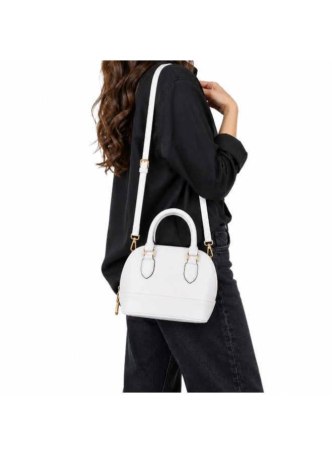 Elegant Women's Top Handle Handbag with Adjustable & Detachable Shoulder Strap - Image 1