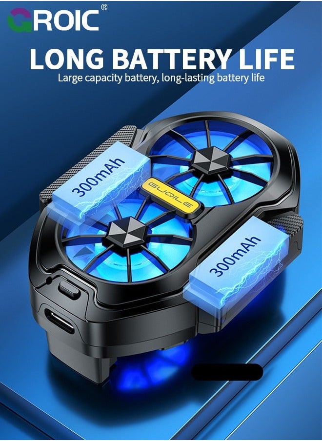 Phone Cooler, Cellphone Radiator with Dual Semi-Conductor Cooling Chip, Mobile Phones a Width of 6 to 8 cm for Tiktok Live Streaming, Outdoor Vlog, Gaming