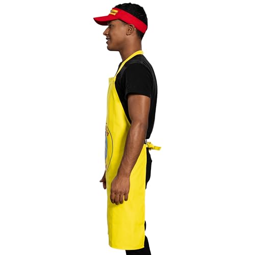 Costume Agent Los Pollos Bad Chicken Man Restaurant Apron and Visor Halloween Cosplay Yellow - Image 3