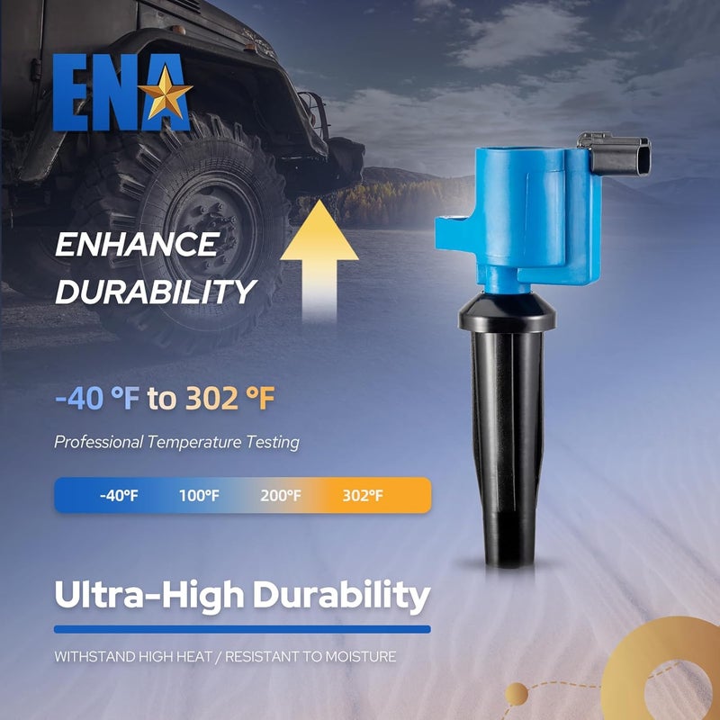 ENA Set of 4 Blue Ignition Coil Pack for Ford, Mazda, and Mercury Vehicles - Image 3