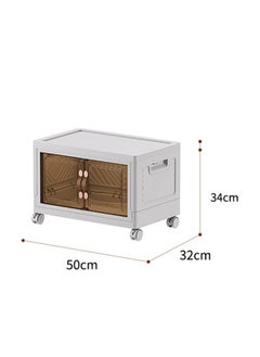 NKX Single Layer Multi-Functional Foldable Storage Cabinet with Doors and Wheels (34L)  - Image 2