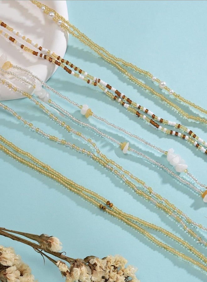 تورنيتو سلسلة خرز أفريقية للخصر من تورنيتو، 8 قطع، طولها 31.5 بوصة، خرز بطن مطاطي، سلسلة جسم متعددة الطبقات من صدفة الفراشة، إكسسوارات مجوهرات ملونة للنساء، قابلة للتعديل، غير معروفة، بدون أحجار كريمة - Image 3