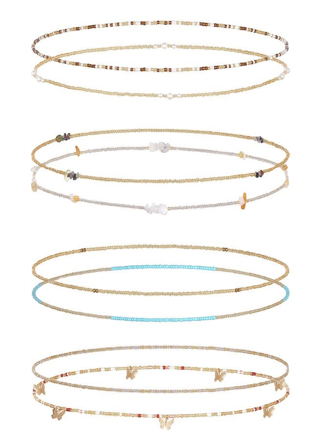 تورنيتو سلسلة خرز أفريقية للخصر من تورنيتو، 8 قطع، طولها 31.5 بوصة، خرز بطن مطاطي، سلسلة جسم متعددة الطبقات من صدفة الفراشة، إكسسوارات مجوهرات ملونة للنساء، قابلة للتعديل، غير معروفة، بدون أحجار كريمة - Image 1