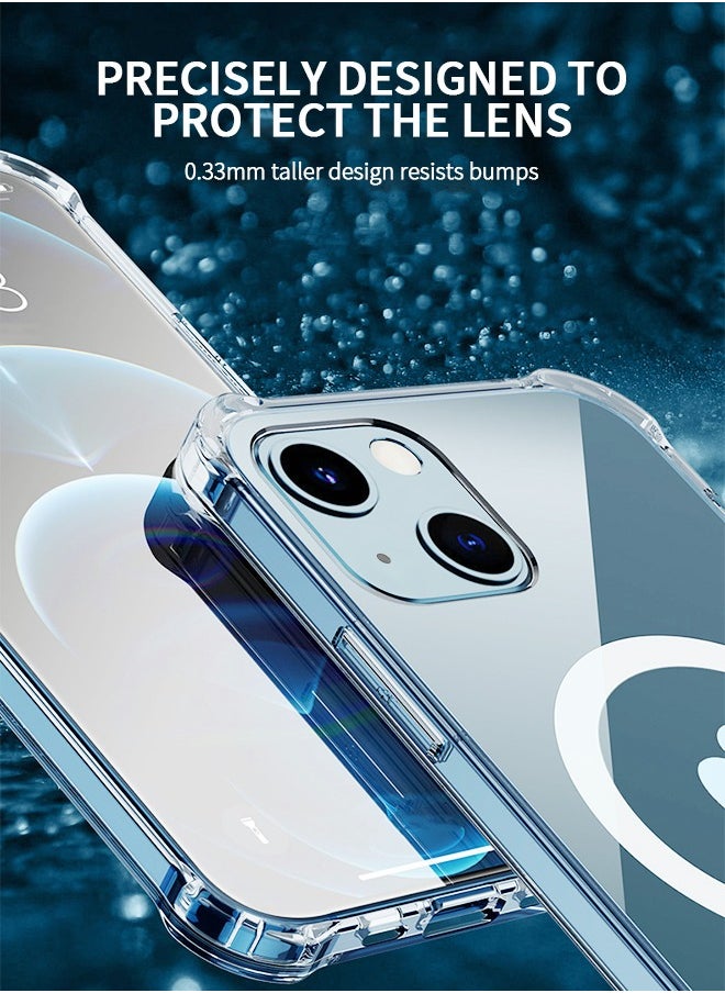 GROIC - Magnetic Clear iPhone 14 Case, MagSafe Compatible Case, Drop Resistant phone shell Supports Wireless Charging, Transparent Non-Yellowing Phone cover 6.1" - Clear - Image 1