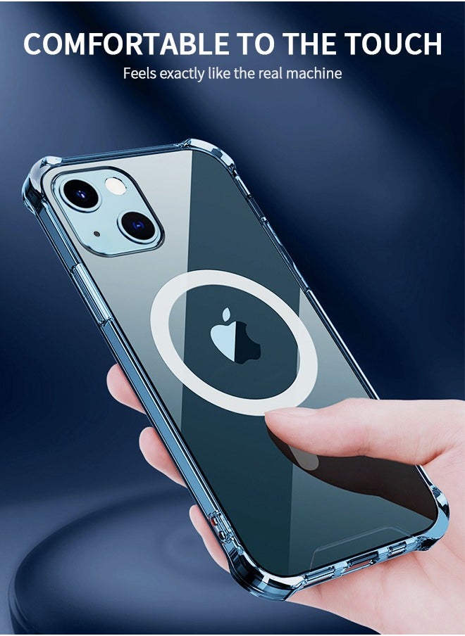 GROIC - Magnetic Clear iPhone 14 Case, MagSafe Compatible Case, Drop Resistant phone shell Supports Wireless Charging, Transparent Non-Yellowing Phone cover 6.1" - Clear - Image 1