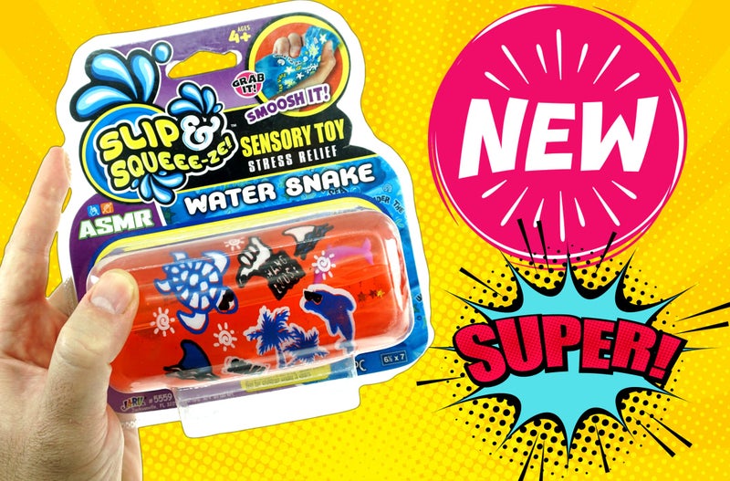 JA-RU Magic Glitter Water Snake Fidget Toy 5"" (1 Pack for Boy) - Stress Toys Slippery Tricky Wiggler Slippery Worm Tube Squishy Sensory Fidget Toy Water Snake Toy Party Favor Ball. Boy-5559-1B - Image 4