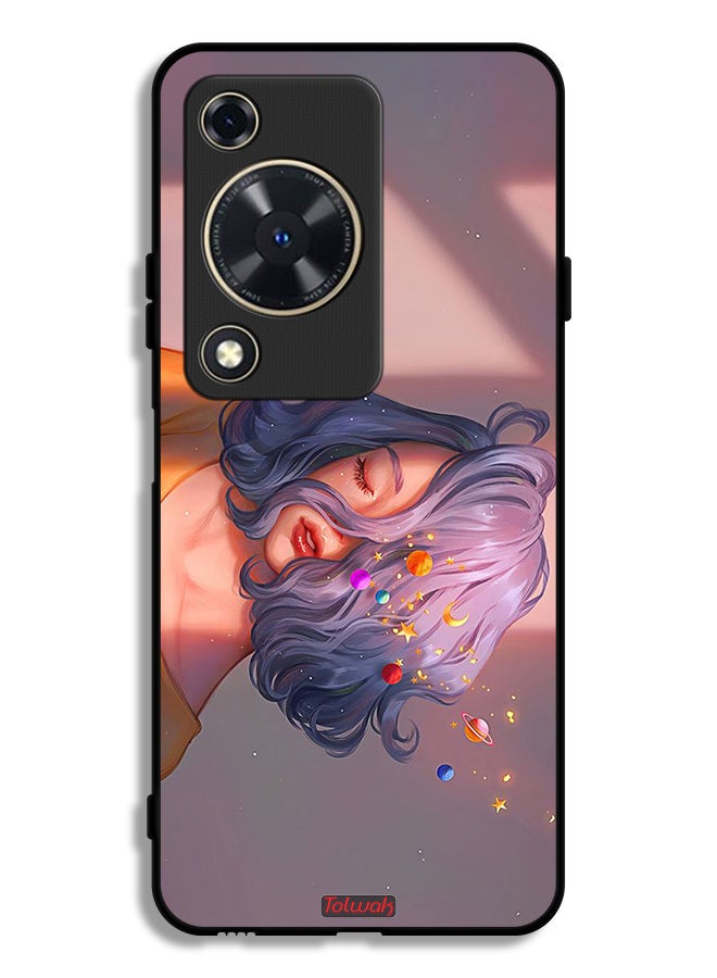 Tolwak Huawei Nova Y72S Protective Case Cover Girl And Space Art
