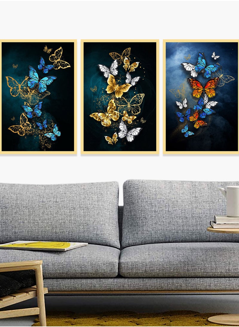 AIWANTO Butterfly Crystal Porcelain Decorative Wall Painting Set (A B C)  - Image 4