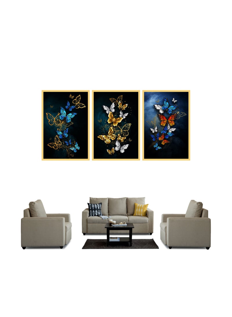 AIWANTO Butterfly Crystal Porcelain Decorative Wall Painting Set (A B C)  - Image 3