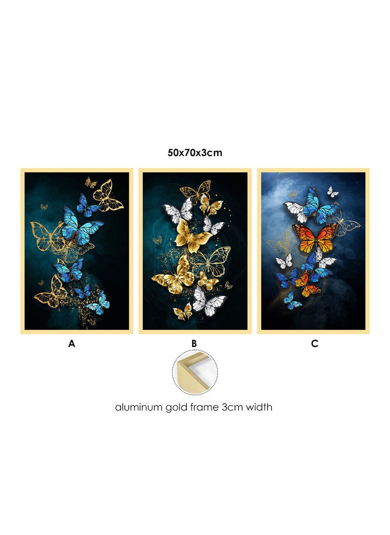 AIWANTO Butterfly Crystal Porcelain Decorative Wall Painting Set (A B C)  - Image 2