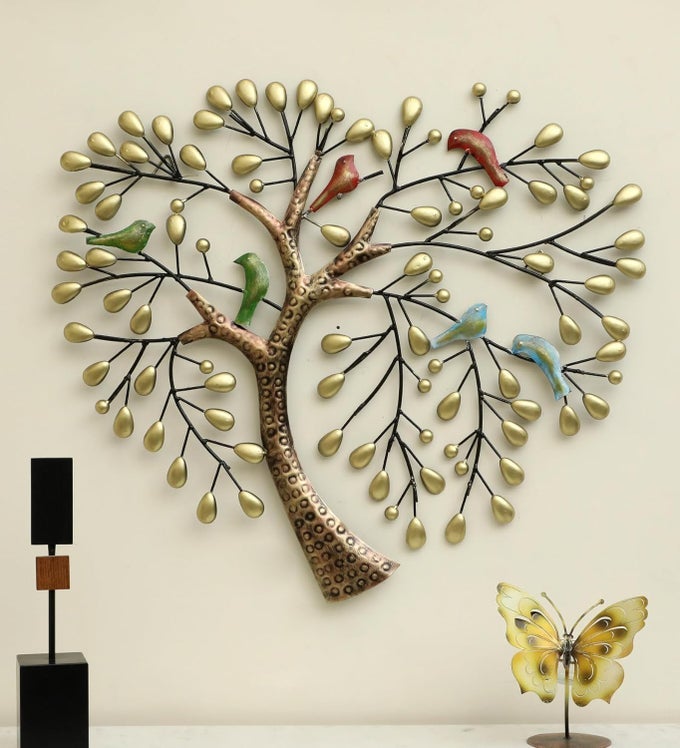 EXPORTS LARA BIRD TREE WALL DECORATIVE HANGING MOUNTED ART SCULPTURE HOME DECOR SIZE 31 X 29 INCHES