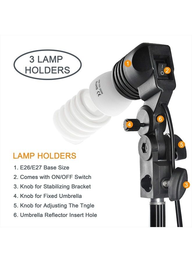EMART Umbrella Photography Lighting Kit with 700W CFL 5500K Bulbs,Soft Light Continuous Reflective Umbrella Lights Photography Kit for Portrait Studio Video Recording, Filming, Podcast - Image 3