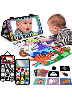 Tummy Time Toys With Baby Mirror 20 High Contrast Cards And Cloth Crinkle Book Baby Toys 0 3 6 12 Months Infant Montessori Toy For Newborn Boys Girls - pzsku/Z343E896E6440F67AE75EZ/45/_/1720003186/75fc8422-00e9-42b2-8b2a-da6ccac59f81