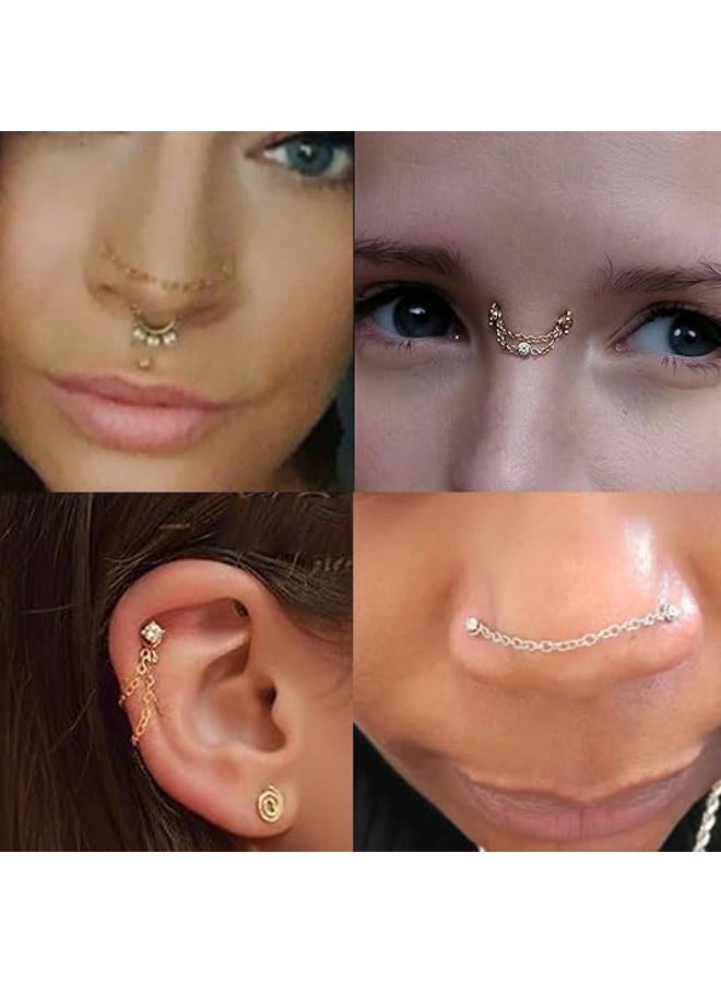 GingYing Nose Rings Studs: 8Pcs 20G 316L Surgical Steel Nose Studs Hypoallergenic Corkscrew Nose Piercing Stud Jewelry for Women Men Silver Cubic Zirconia Imitation Diamond 1.5mm 2mm 2.5mm 3mm - Image 4