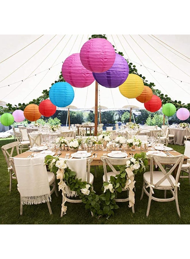 FDTY  16Pcs Colorful Paper Lanterns Decorative, Chinese/Japanese Hanging Round Foldable Lantern, for Birthday, Wedding, Halloween, Bridal Shower, Home Decor, Party (Size of 4”, 6”, 8”, 10”) - Image 5