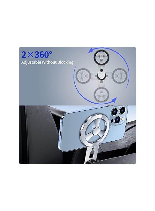 PROMASS Magnetic Car Phone Mount, for MagSafe Case and iPhone 14/13 Pro Max Plus Mini/iPhone 12 Pro Max Mini, 360° Adjustable Strong Magnet Air Vent Phone Holder for All Smartphone  - Image 4