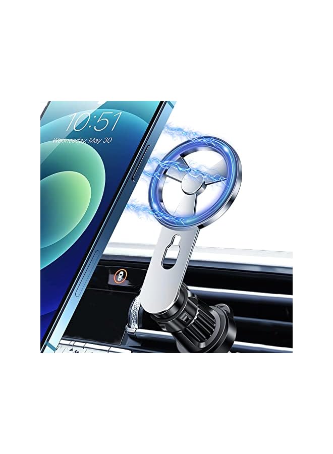 PROMASS Magnetic Car Phone Mount, for MagSafe Case and iPhone 14/13 Pro Max Plus Mini/iPhone 12 Pro Max Mini, 360° Adjustable Strong Magnet Air Vent Phone Holder for All Smartphone  - Image 2