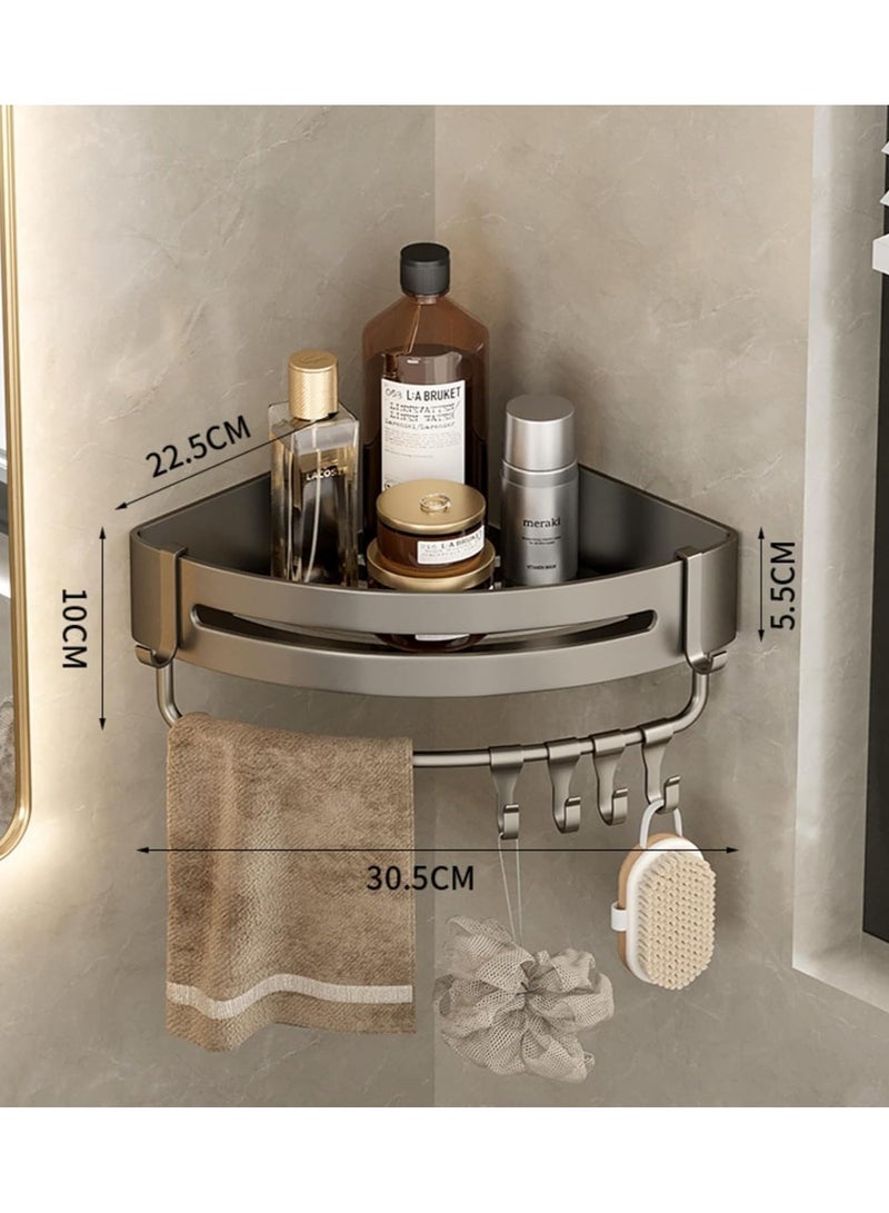 Generic 2 Pack Bathroom Shower Shelves with 8 Hooks &Towel Bar, Corner Shower Caddy Shelf Organizer Rack, Rustproof Bathroom Shower Storage Baskets  - Image 2