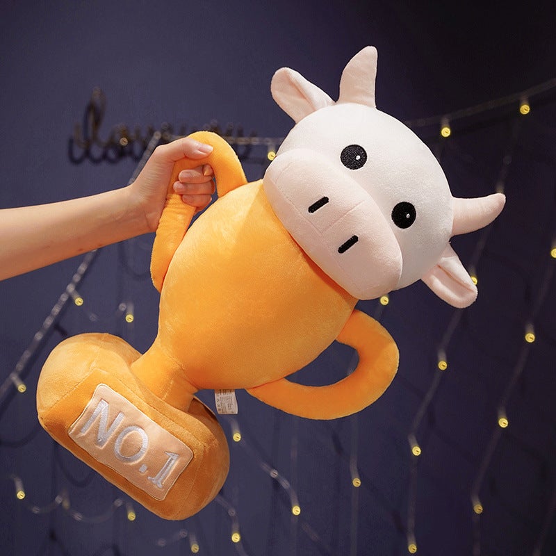 Creative Cow Cup & Shark Cup Plush Toy Trophy Pillow Funny Gift - Image 2