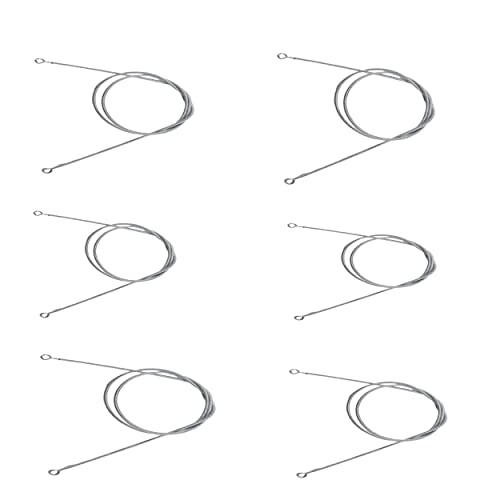 advancedestore 1m Window Net Caravan Steel Curtain Wire Spring Cord Cable Kit with Hooks and Eyes Silver 1m (Pack of 6(FLX) - Image 1