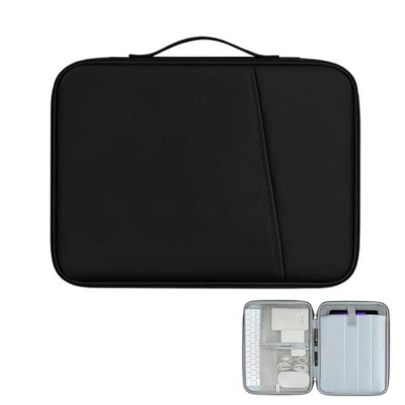 13-Inch Laptop Sleeve Case, Shockproof Water-Resistant Laptop Bag for MacBook Air/Pro 13, iPad Pro 13 M4 and iPad Air M3/M2, Slim Protective Laptop Case with Pockets and Handle Black - Image 1