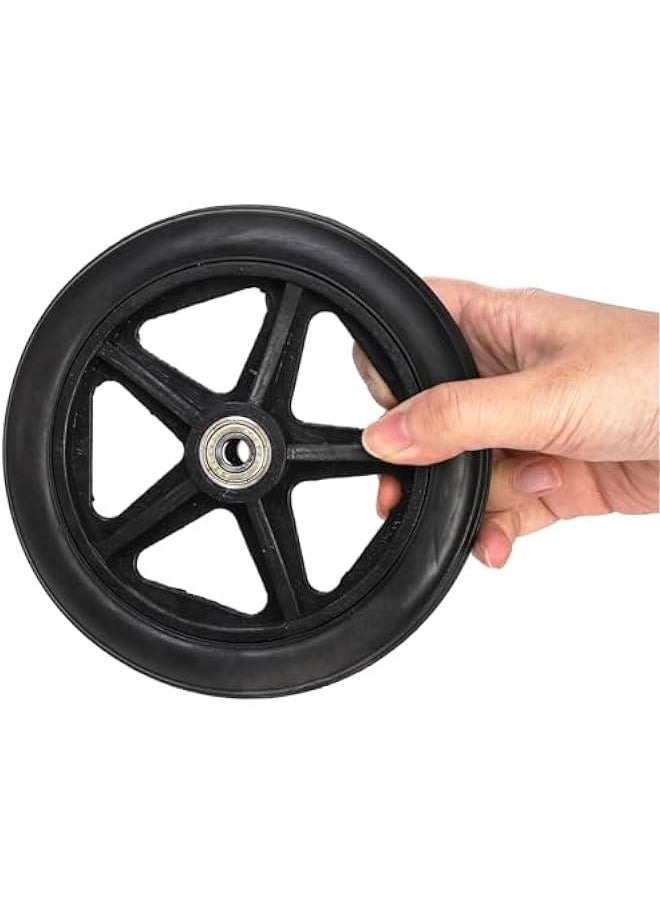 Arabest 4 Pack Wheel Replacement, 6 Inch Anti-Slip Solid Caster Roller Wheels for Walkers, Heavy-Duty Office Wheelchair Front Wheel Accessories, Safe Rolling for all Floors, Black  - Image 3
