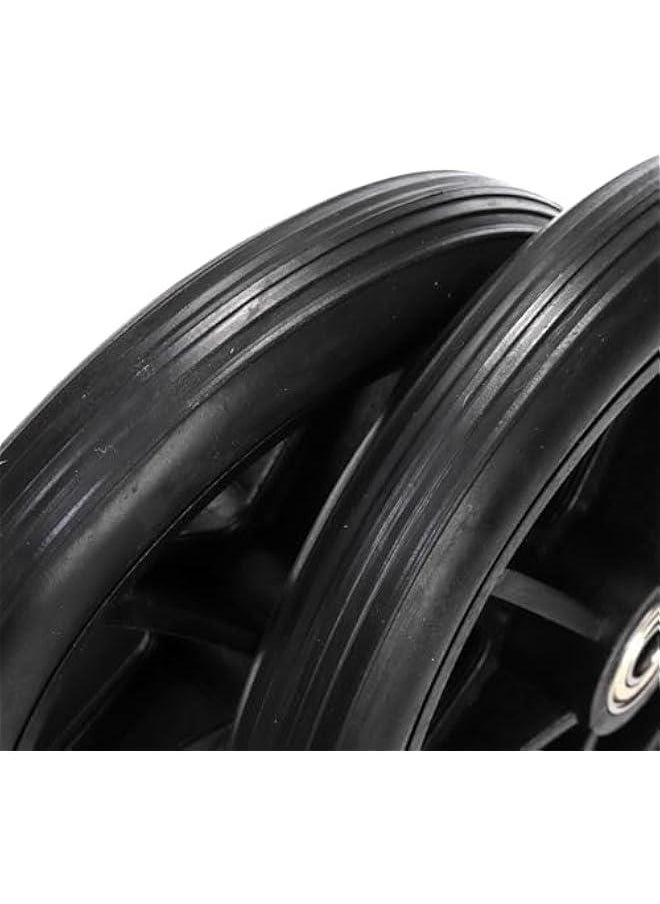 Arabest 4 Pack Wheel Replacement, 6 Inch Anti-Slip Solid Caster Roller Wheels for Walkers, Heavy-Duty Office Wheelchair Front Wheel Accessories, Safe Rolling for all Floors, Black  - Image 5