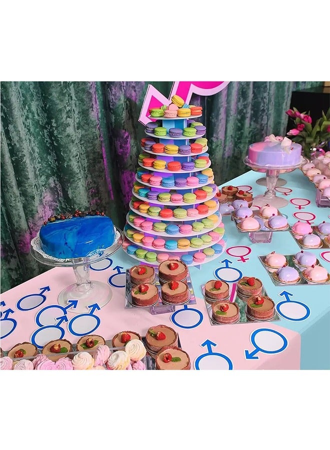 2 Piece Blue Pink Disposable Party Tablecloth  - Image 3