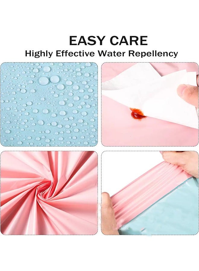 2 Piece Blue Pink Disposable Party Tablecloth  - Image 4