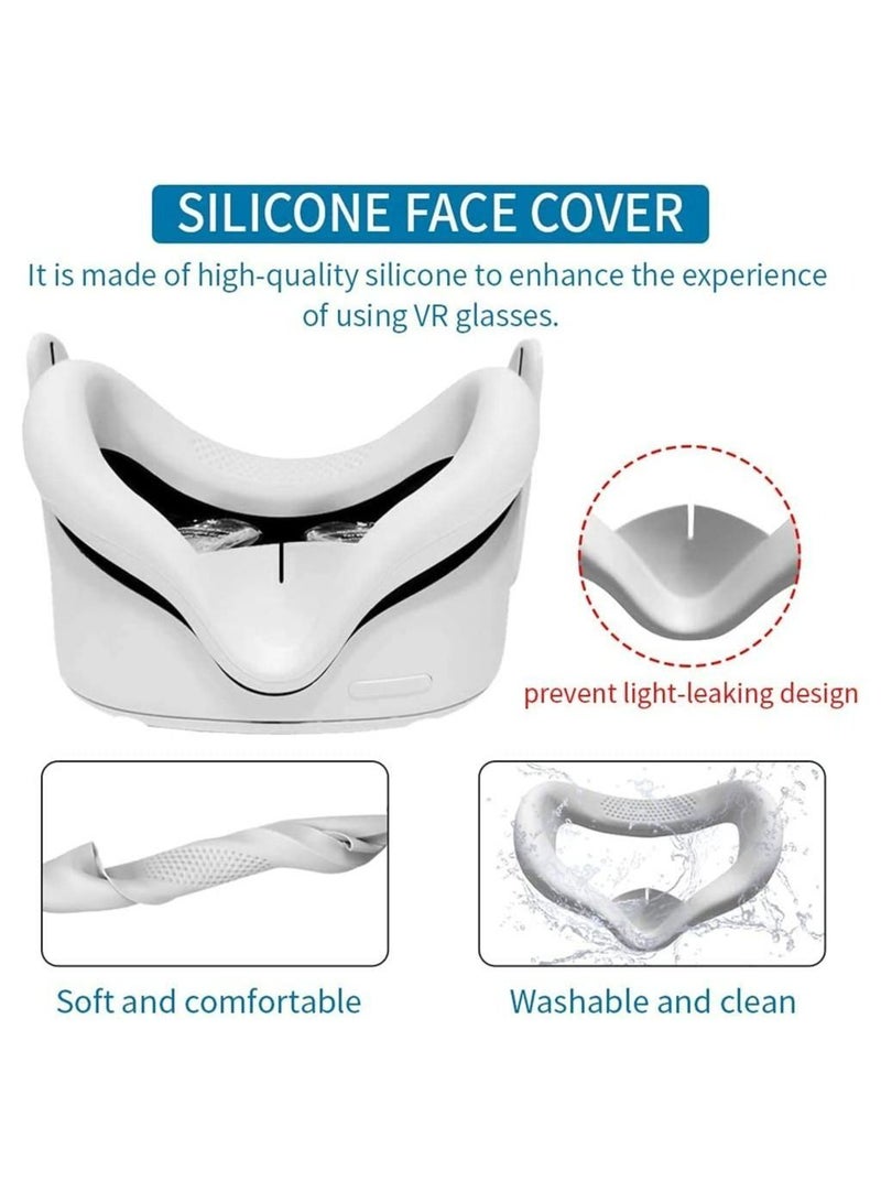 Meiyilan Touch Controller Grip Cover and Face Cover for Oculus Quest with Anti-Throw Controller Grip Cover Face Cover Lens Protective Cover Rocker Cap Lens Cleaning Cloth - Image 2