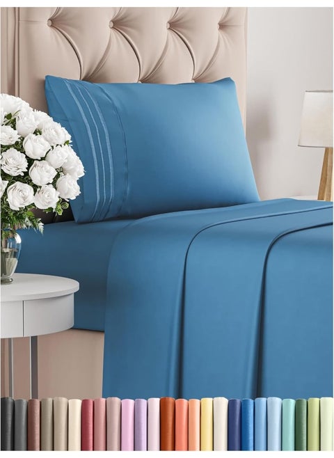 Twin Sheet Set - Breathable & Cooling - College Dorm Room Bed Sheets - Hotel Luxury Bed Sheets - Extra Soft Sheets - Deep Pockets - Easy Fit - 3 Piece Set - Bed Sheets - Twin - Twin Mattress Sheets