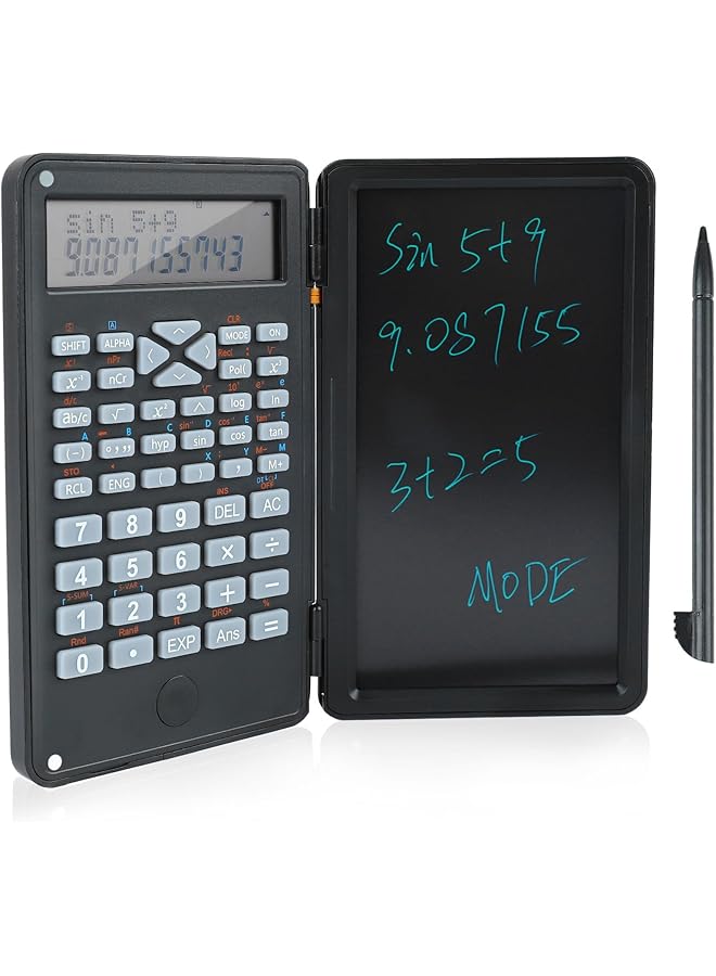 erorex Scientific Calculator With Lcd Writing Tablet 240 Functions Maths Calculator Two Rows Display Student Handheld Scientific For Office School - Image 1