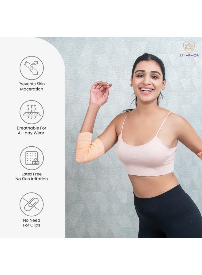 MY ARMOR ضمادة لاصقة مرنة فاخرة للدعم وتخفيف الألم، 10 سم × 4 م، قطعة واحدة - Image 2