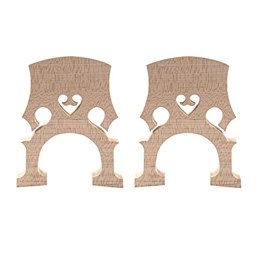 Yootones 2Pcs Yootones Cello Bridge, Maple Wood 3/4 4/4 Cello Bridge Maple Wood Self-Adjusting Fitted Bridge Compatible with Cello Musical Instrument Accessory (3/4) - Image 2