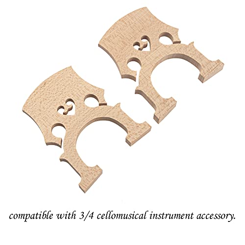 Yootones 2Pcs Yootones Cello Bridge, Maple Wood 3/4 4/4 Cello Bridge Maple Wood Self-Adjusting Fitted Bridge Compatible with Cello Musical Instrument Accessory (3/4) - Image 4