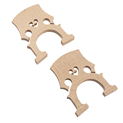 Yootones 2Pcs Yootones Cello Bridge, Maple Wood 3/4 4/4 Cello Bridge Maple Wood Self-Adjusting Fitted Bridge Compatible with Cello Musical Instrument Accessory (3/4) - Image 3